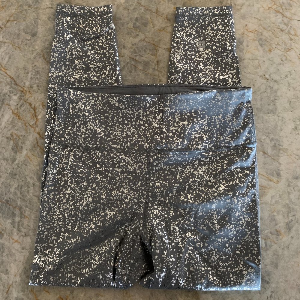 Sweaty Betty Gray & Silver Metallic 7/8 Leggings Size M